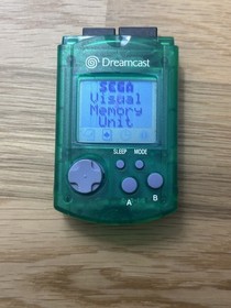 Sega Dreamcast VMU Green Visual Memory Unit - Tested - Dots On Screen