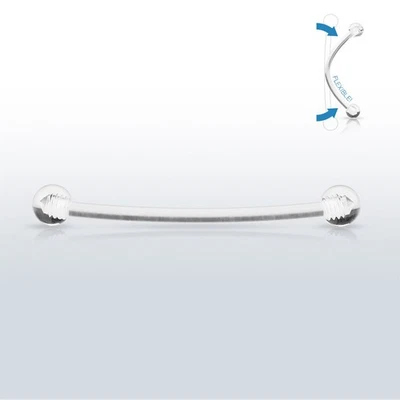 Clear Retainer Bar * X-Ray MRI Safe, Flexible, Metal-Free Piercing * Many Sizes - Image 1 of 2