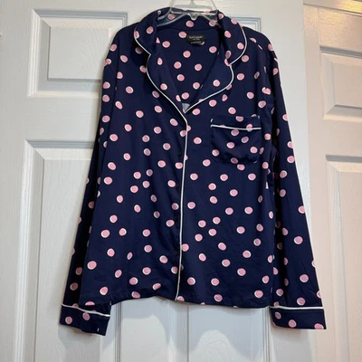 Kate Spade New York Women's Polka Dot Long Sleeve Button Pajama Top Size Medium — 第 1/4 张图片