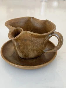 W J Gordy Pottery Gravy Boat with Saucer 1978 Georgia - Picture 1 of 6