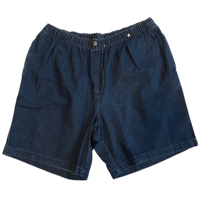 Pantalones Cortos de Denim Woman Within Cintura Elástica Tirar Talla Grande 24W Azul Calce Clásico Foto 1 de 4