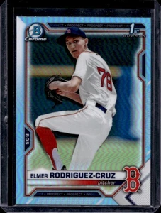 2021 Bowman Draft Elmer Rodriguez-Cruz Cromo Blu Cielo Rifrattore 1° #BDC-37 - Foto 1 di 2