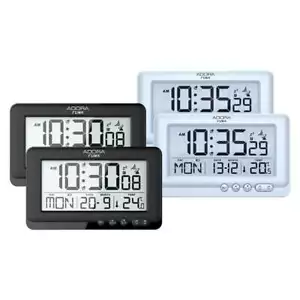 Adora digitaler Funkwecker R92348 mit Licht,Temperatur schwarz, silber - Bild 1 von 3