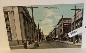 FRÜHE WILKINSBURG PA WOOLWORTH 5-10¢ LADEN BANK RESTAURANT TROLLEY SELTENE POSTKARTE - Bild 1 von 2