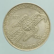 GERMANIA 5 MARCHI 1952 D MUSEO DI NORIMBERGA SILVER COIN ARGENTO qFDC RR!