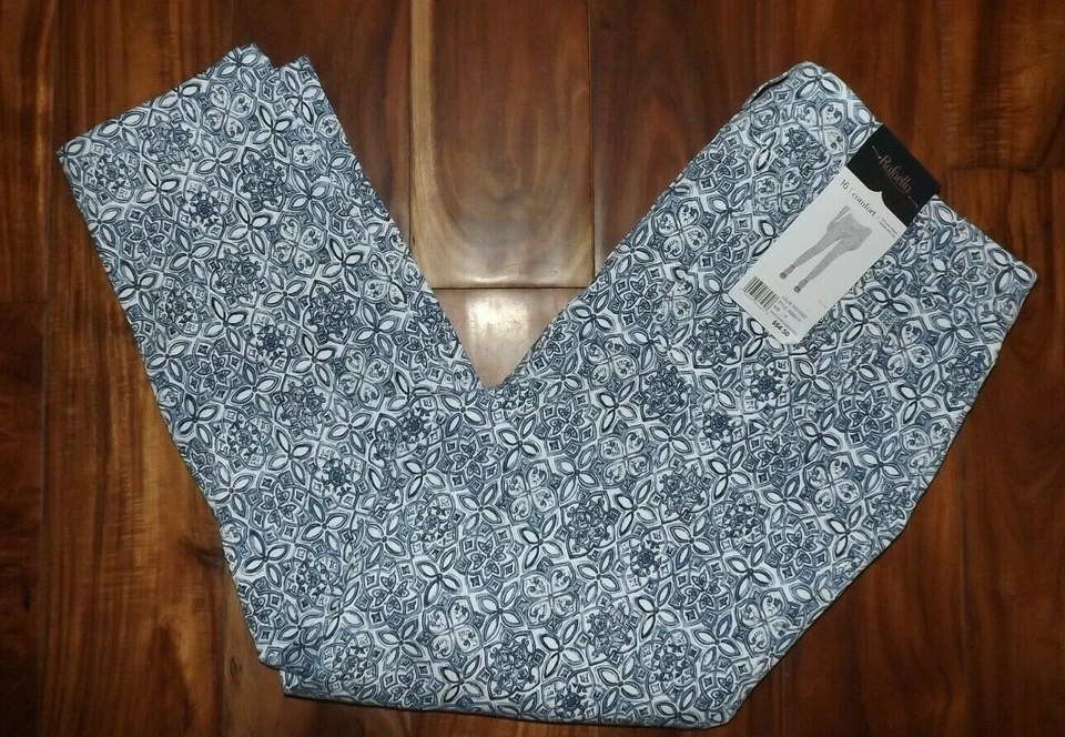 RAFAELLA Provence Blue Comfort Stretch Dressy Slim Leg Pull On Pants 6