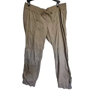 Old Navy Lightweight Hiking Pants Tan Drawstring Waist Womans L - Picture 1 of 4