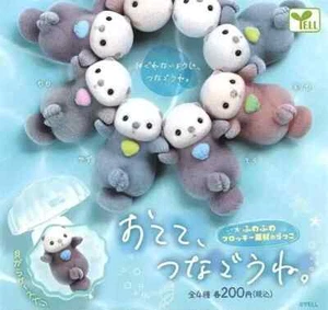 Gacha capsule toy Sea otter Otete tsunagone Mascot 4 Types Complete Set Japan - Picture 1 of 2
