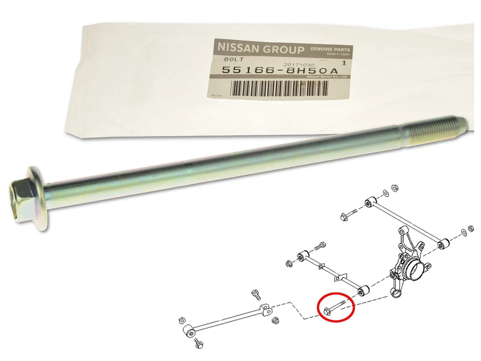 Link Bolt Rear Arm 55166-8H50A OE for Nissan X-Trail Foto 1 de 1