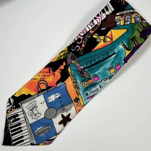 Vtg Nicole Miller 1992 Neck Tie 100% Silk Nordstrom Novelty Pattern Gift Office - Picture 1 of 4