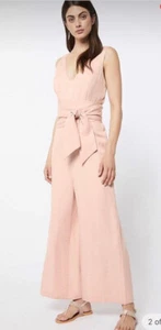 WITCHERY pale pink tie waist jumpsuit Size 6 hardly worn RRP $229.00 - Picture 1 of 12