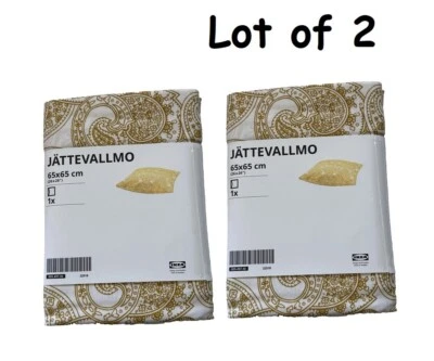 Lote de 2 Fundas de Almohada Ikea Jattevallmo Amarillo/Blanco, 26x26" Cachemira Nuevas Foto 1 de 4