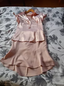 Edler Zweiteiler Godet Rock mit Satin-Bluse in Apricot Größe 36 - Bild 1 von 6