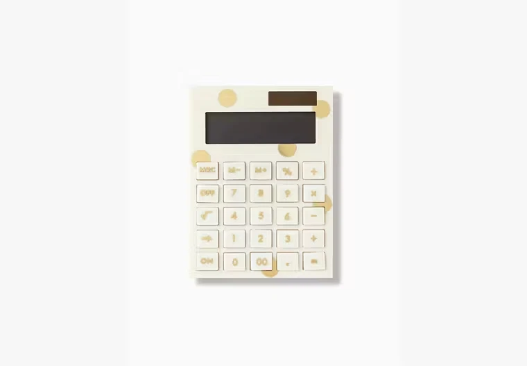NIB KATE SPADE GOLD DOT CALCULATOR  Solar Power  5.5" x 4.125" SEALED NEW $45 - Image 1 of 1