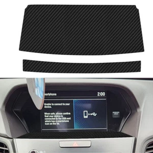 2PCS Carbon Fiber Screen Display Bottom Cover Trim For ACURA ILX 2016-22 - Foto 1 di 12