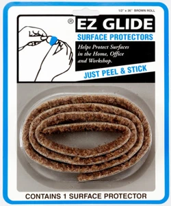 EZ Glide 1/2" x 36" Brown Roll Peel & Stick Floor Surface Protector, Made in USA - Picture 1 of 1