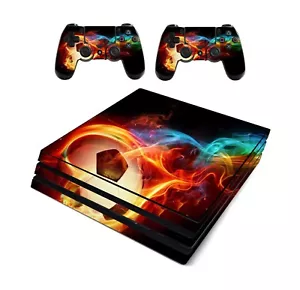 Pegatina/recubrimiento Football Flames Playstation 4 Pro consola/controladores remotos, pp27 - Imagen 1 de 5