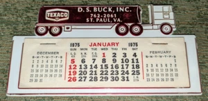 Vintage 1975 Texaco Paper Tear Off D.S. Buck Inc St. Paul Va Calender - Picture 1 of 3