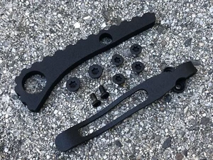 Black Titanium Spacer + Deep Pocket Clip & Screw Set For Spyderco Paramilitary 2 - Picture 1 of 9