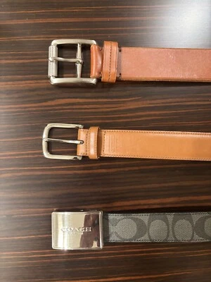 Coach Hombre Cinturones Lote de 3 Talla 34 Foto 1 de 4