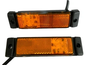 2 Seiten LED Markierungsleuchten gelb Lampen Reflex LKW LKW Bus Anhänger Camper - Bild 1 von 3