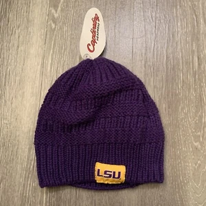 LSU Tigers Captivating Headwear Crochet Beanie Unisex Adult OSFA NWT - Picture 1 of 3