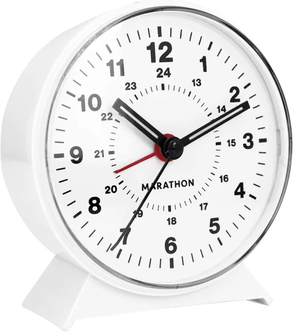 Mechanical Manual Wind Up Alarm Clock Analog Classic White NEW Cover