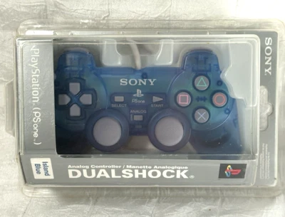 Vintage OEM Sony Playstation PS One Dual Shock Analog Controller Island Blue NIP - Image 1 of 4