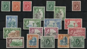 JAMAICA 1938-52 KGVI Defins Part Set SG 121-133. MLH / FU CV £110 - Picture 1 of 2