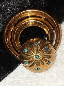 Hermoso broche Coro Adolph Katz Aqua cristal 1940 (Q) - Imagen 1 de 6