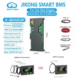 JK 4S-8S 12V 24V 200A Li-Ion LiFePo4 Auto LKW Start BMS mit 2A Active Balance Posten - Bild 1 von 29