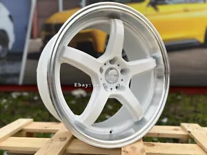 4 x 18 Inch 5x114.3 8.5J Work Style White JDM Wheels: Fit For Lexus Toyota Honda - Picture 1 of 12