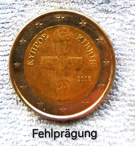 Zypern Kibris 2008, 1x Offiz. FEHL, 1x Original SET, LOT 2 EURO Sammlermünze - Bild 1 von 24