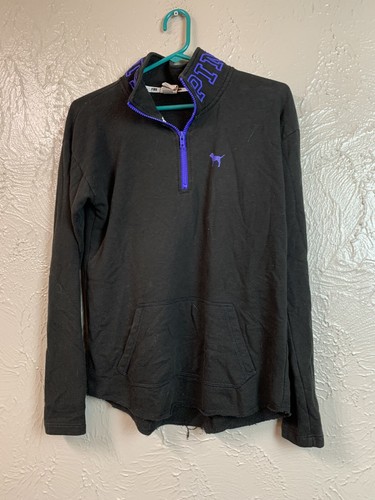 UNDERCOVER Maglione felpa Victorias Secret Love rosa 1 4 zip nero taglia small