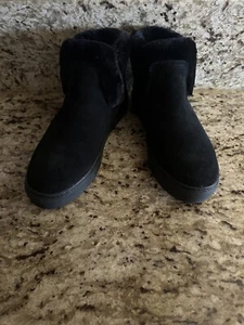 Cougar Faux Fur Waterproof Ankle Boots Duffy Black Size 9 New - Picture 1 of 8