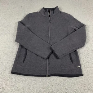 Merrell Sweater Girls Medium Gray Pockets Long Sleeve Knitted Mock Neck Full Zip - Picture 1 of 9