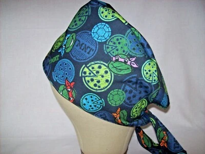 Men/Women Surgical Scrub Cap Lined Turtles 100% Cotton - Image 1 of 3