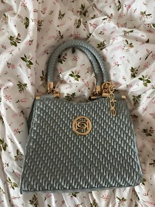 Bebe Light Blue/Gray Purse With Zipper Protected Interior! - Picture 1 of 2