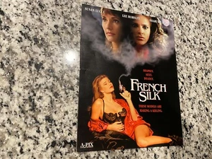 FRENCH SILK RARE VHS PROMO AD SLICK A-PIX VIDEO THRILLER SHARI BELAFONTE - Picture 1 of 2