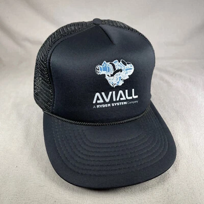 Gorra Aviall Ryder System Hombres OS Negra Snapback Trucker Cap Malla Espalda Speedway Foto 1 de 4