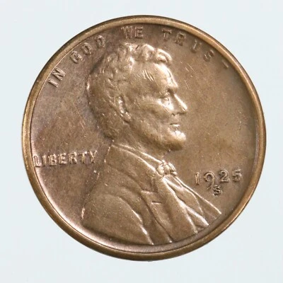 Raw 1925-S Lincoln Wheat 1C Ungraded US Minted Small Cent Penny Coin - Image 1 of 2