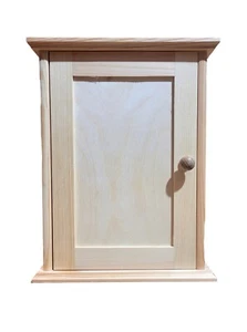 NATURAL WALL MOUNTED KEY CABINET STORAGE HOLDER BOX WOODEN CUPBOARD HOOKS /K01 - Picture 1 of 8