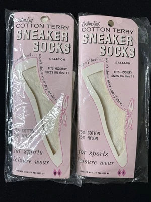 复古 1960 ~ CUSTON 针织棉鞋运动鞋女士 ~ 旧款全新库存 — 第 1/4 张图片