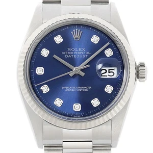 Orologio Rolex Uomo Datejust Oro Bianco 18K e Acciaio Quadrante Diamante Blu - Foto 1 di 7
