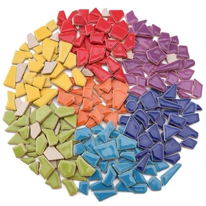 Ceramic Mosaic Tiles for Crafts Bulk,1 Pound Broken Mosaic Pieces for Easter ... - Picture 1 of 7