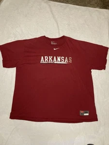 Vintage Arkansas Razorback Shirt Mens 3XL Red Nike Team Center Swoosh Football! - Picture 1 of 6