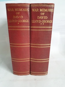 War Memoirs of David Lloyd George Volumes 1 & 2, 1938 Odhams Press, signed - Picture 1 of 24