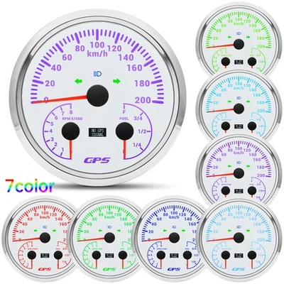 110mm Waterproof GPS Speedometer 0-200km/h with Tacho Fuel Level Gauge for Boat - Image 1 of 4