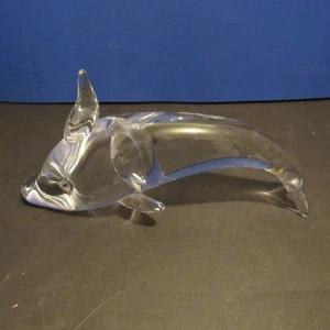 Pisapapeles Vinatge 11" cristal de Murano transparente delfín firmado por Zanetti - Imagen 1 de 5