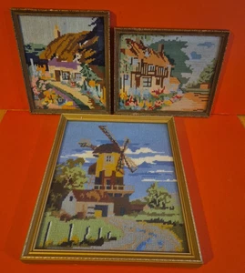 2 Vintage Cross Stitch Art Wall With A Needlepoint Tapestry Wall Art - Picture 1 of 12